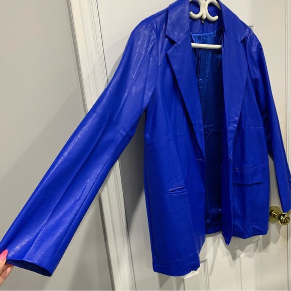 Fashion Nova Faux Leather Blazer - Picture 8 of 10